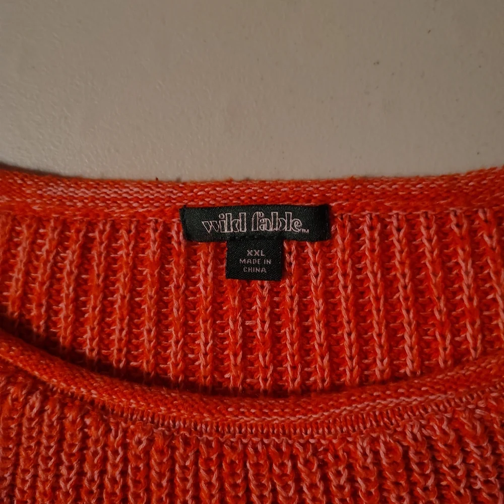 wild fable Orange Scoop-Neck Ribbed Pullover - Picture 8 of 8